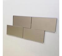 Super Cool Creations Rectangular Tiles, Silver Mirror - Pack of Ten - 9cm x 5cm