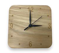 Super Cool Creations Rounded corner oak veneer wooden clock 15cm with silent mechanism