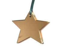 Super Cool Creations Star Christmas Tree Decoration - Gold Mirrored - Large 14 cm