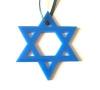 Super Cool Creations Star of David Christmas Tree Decoration - Bright Blue - Standard 7cm