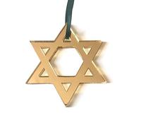 Super Cool Creations Star of David Christmas Tree Decoration - Gold Mirrored - Standard 7cm
