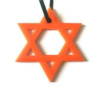 Super Cool Creations Star of David Christmas Tree Decoration - Orange - Large 14 cm