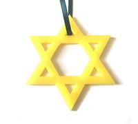Super Cool Creations Star of David Christmas Tree Decoration - Yellow - Standard 7cm