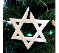 Super Cool Creations Star of David White Christmas Tree Decorations - Pack of 10