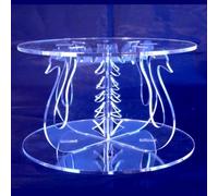 Super Cool Creations Swans Round Acrylic Pillars Wedding & Party Cake Separators/Stands 28cm - 25cm