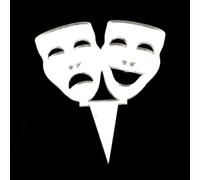 Super Cool Creations Theatre Masks Cake Toppers, Acrylic Colours & Engraving Services 15cm Engraved