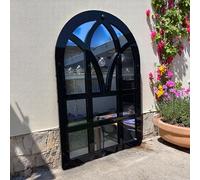 Super Cool Creations Victorian Arch Window Mirror, Black Frame, 58cm x 25cm