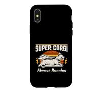 Super Corgi Always Running Dog Case for iPhone X/XS