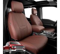 Super Cover for Ford F150 Seat Covers 2015-2025, Full Covered Leather Truck Pickup Seat Protectors Waterproof for F150 2024 2023 2022 2021 Accessories, Only Fit 1st Row Bucket Seat SuperCrew (XL,XLT)