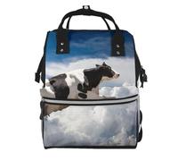 Super Cow Flying Prints Changing Bag Backpack Baby Diaper Bags for Mom Dad, Waterproof Nappy Rucksack Multifunctional Travel Bag