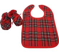 Super Cute Baby Bib & Booties Set in Red Royal Stewart Tartan