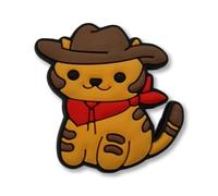 SUPER CUTE BABY Ginger And Brown Cowboy Hat Kitten Croc Charm - CAT