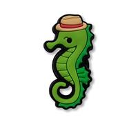 Super Cute Baby Mini Green Seahorse Wearing A Hat Croc Charm - Sea Life - Ocean