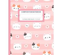 Super Cute Cats Composition Notebook: Wide Ruled Girly Pastel Pink Coquette Bows & Hearts Aesthetic Cat Cool Design; Preppy Lover Stuff; School Supplies for Girls, Kids, Teens; Perfect Gift for Girl