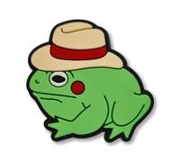 SUPER CUTE Chunky BABY Frog Toad Wearing A Hat Fedora Croc Charm - Animal