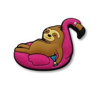 Super Cute Chunky Lazy Sloth On Inflatable Flamingo With Drink Croc Charm