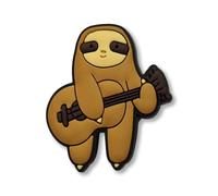 Super Cute Chunky Sloth Playing The Guitar Croc Charm - Music Animal