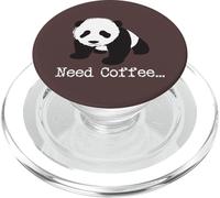 Super Cute Giant Panda Bear Need Coffee Print PopSockets PopGrip for MagSafe