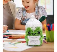 Super Cute Handmade Yarn Toys Soft And Huggable Stuffed Animals For Kids Adorable Knitted Dolls Perfect Birthday Ideal For Children’s And Collecting Vjw109 (Green, 9.5x6cm)