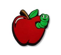 Super Cute Happy Worm In An Apple - Charms For Crocs/Shoes - Fruit Food