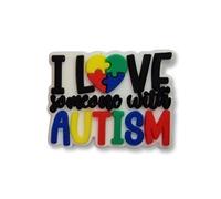 Super Cute I Love Someone With Autism Croc Charm - Awareness Rainbow