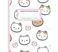 Super Cute Kawaii Cat & Heart Composition Notebook Pastel Pink & White: Wide Ruled Preppy Y2K Girly Design Journal; Cool Cats School Supplies For Girls, Kids, Teens; Perfect Gift For Girl, Teen