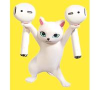 Super Cute Kitty | Airpod Stand For Desk | Dancing Cat Headphones Stand for Earbuds | Novelty Accessory for Airpods | Balance The Earbuds on Each Paw | Apple | Earbud Holder for Flat Surface