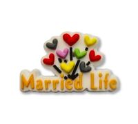 Super Cute MARRIED LIFE LOVE HEART Badge - Meme - Charms For Crocs/Shoes
