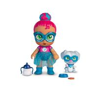 Super Cute Mini Glitzy Cool Doll with Puppy - Kala & Allie, 12cm articulated doll with puppy, superhero outfits & accessories, suitable for ages 4 years and older