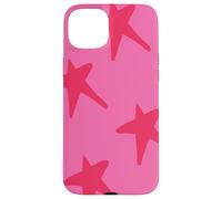 Super Cute Pink and Red Star Aura Aesthetic Trendy Pattern Case for iPhone 15 Plus