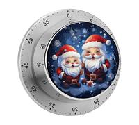 Super Cute Santa Claus Kitchen Timer 60 Minute Visual Wind Up Timers Indoor Mechanical Timers with Magnetic Base Stainless Steel Timer for Home Cooking Time Management Tool