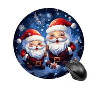 Super Cute Santa Claus Mouse Pad Round Laptop Mouse Mat Cute Computer Mousepad Keyboard Pad Non-Slip Desk Pads for Gaming Office Work Home