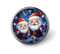 Super Cute Santa Claus Round Lapel Pins Backpack Pin Cute Brooch Decoration Brooches for Women Men Fashion Button Badges for Hat Backpacks Purses Jackets Shirt Suit