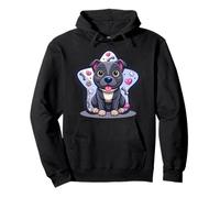 Super Cute Staffordshire Bull Terrier in Comic Style Pullover Hoodie