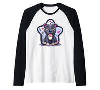 Super Cute Staffordshire Bull Terrier in Comic Style Raglan Baseball Tee