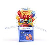 Super Dad 3D Pop-Up Greeting Card, Father's Day Hero Theme, I Love My Dad Box Card