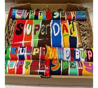Super Dad novelty chocolate box. For Birthdays, Christmas, Easter, Valentines and Fathers Day. (7 inch brown box, Main bar - white choc)