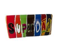Super Dad themed Novelty Chocolate Bar gift. For Birthdays, Christmas, Valentines, Easter, Mothers Day & Fathers Day (One Size, Salted Caramel)