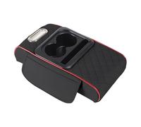 SUPER DAFI Armrest Storage Box Armrest Heightening Cushion With Storage Organizer Box Car Center Console Built-in Cup Holder Design Interior Accessories Center Console Organizer Tray(3)