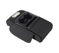 SUPER DAFI Armrest Storage Box Armrest Heightening Cushion With Storage Organizer Box Car Center Console Built-in Cup Holder Design Interior Accessories Center Console Organizer Tray(2)