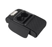 SUPER DAFI Armrest Storage Box Universal Center Console Armrest Heightening Cushion Pad Car Storage Box Multifunctional Organizer With Cup Holder Center Console Organizer Tray(2)