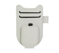 SUPER DAFI Sun Visor Clip 1pc Univerisal Car SunshadeBill Glasses Holder Leather Clip Large Capacity Card Pack Multifunctional Organize Glasses Case Durable(White 1pc)