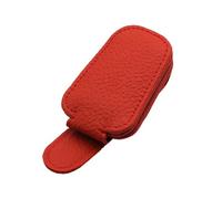 SUPER DAFI Sun Visor Clip 1PC Universal Car Sunglasses Holder Sun Visor Eyeglasses Clip Leather Anti Scratch Durable Glasses Case Magnetic Mount Ticket Card Glasses Case Durable(Red)