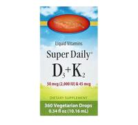 Super Daily D3 + K2, 2K IU Soy Free, Gluten-Free, 360 Vegetarian Drops,10.16 ml