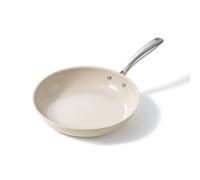 【super deal】Gemstone Aluminum II Series 20cm Ceramic Frying Pan, White Exterior & Brown Interior