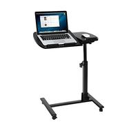 SUPER DEAL Overbed Angle & Height Adjustable Mobile Rolling Laptop Stand with Lockable Wheels Sofa/Bed Side Table Hospital Table Stand Cart