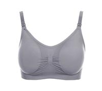 Super Deerlet Women Full Bust Seamless Maternity Nursing Bras Breastfeeding Bralette with Pads & Clips Grey
