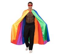 Super Deluxe Cape Adults Pride Rainbow Fancy Dress Cape Silky Mens Ladies