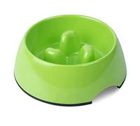 SUPER DESIGN Gobble-Stop Slow Feeder Dog Bowl Slow Eating Anti-Gulp BPA Free Melamine Bowl Fun Interactive Pet Bowl for Dogs Cats Puppies, Large, Green