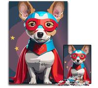 Super DogJigsaw Puzzles 1000 Pieces for Adults Wooden Jigsaw Puzzles for Adults Challenging Brain Teaser for Teenagers Family Game Night Fun 1000 PCS(75x50cm)